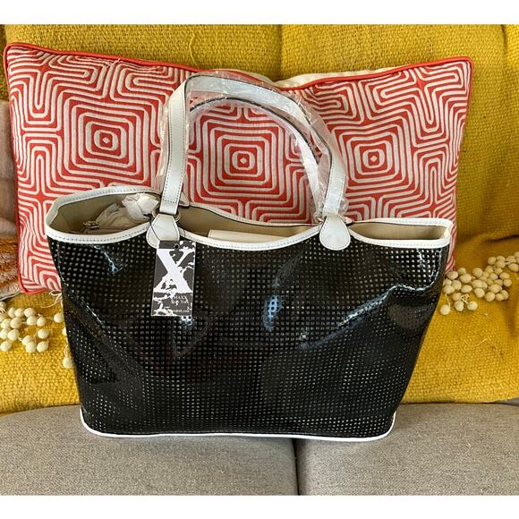 New Vintage MAXX New York Organizational Perforated Vinyl School Tote Bag - Picture 1 of 14